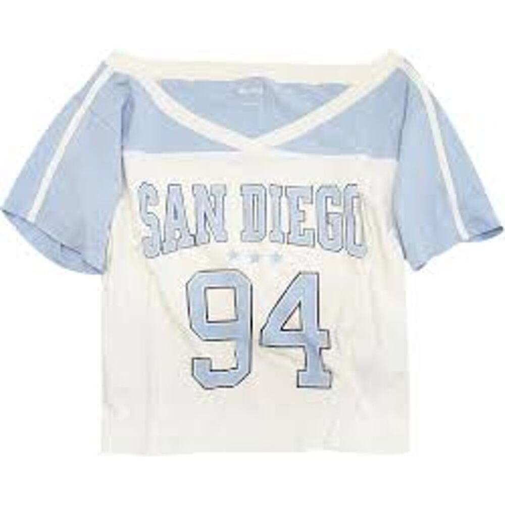 Hollister Oversized Varsity San Diego 94 Graphic Tee XS Blue White NWT